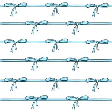 Seamless pattern Hand drawn style simple blue color bow tie vector illustrati Stock Illustration