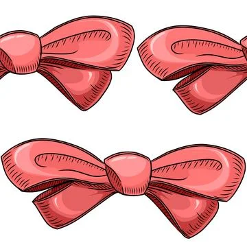 Seamless pattern Hand drawn style simple red color bow tie vector illustratio Stock Illustration