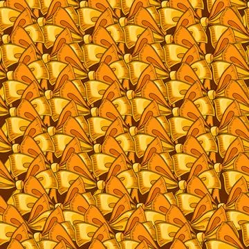 Seamless pattern Hand drawn style simple orange color bow tie vector illust.. Stock Illustration