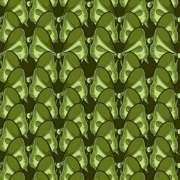 Seamless pattern Hand drawn style simple green color bow tie vector illustrat Stock Illustration