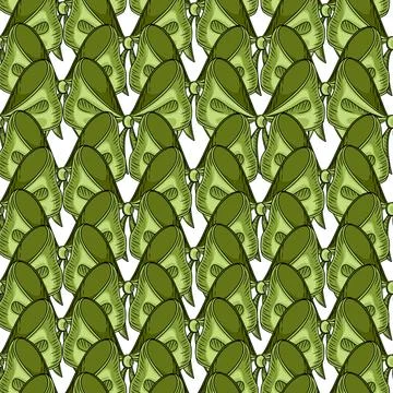 Seamless pattern Hand drawn style simple green color bow tie vector illustr.. Stock Illustration