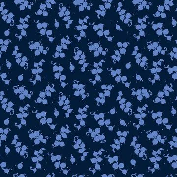 Seamless pattern with hand drawn with stylized bunches of currants Block Prin Stock Illustration