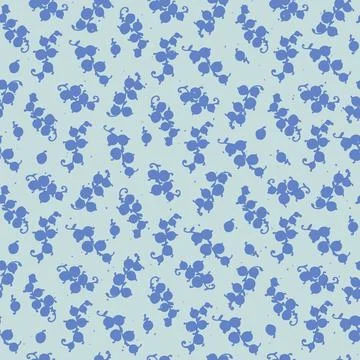 Seamless pattern with hand drawn with stylized bunches of currants Block Prin Stock Illustration