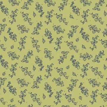 Seamless pattern with hand drawn with stylized bunches of currants for surf.. Stock Illustration