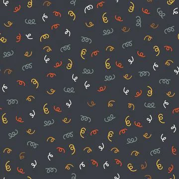 Seamless pattern with hand drawn swirl doodle vectors. Simple playful. Stock Illustration