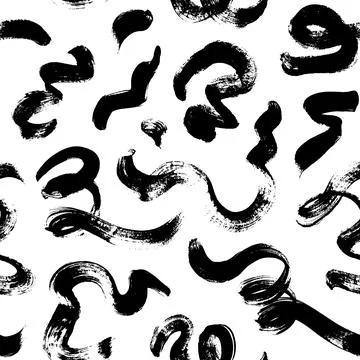 Seamless pattern with hand drawn swirled lines. Stock Illustration