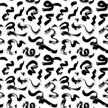 Seamless pattern with hand drawn swirled lines. Stock Illustration