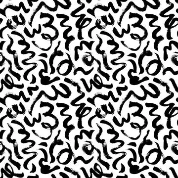 Seamless pattern with hand drawn swirled lines. 스톡 일러스트