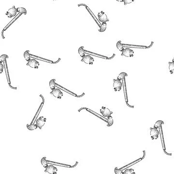 Seamless pattern Hand drawn tobacco pipe sketch representing traditional sm.. Stock Illustration