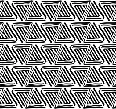 Seamless pattern with hand drawn triangle shape pattern. Abstract repeating Stock Illustration