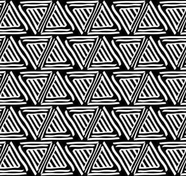 Seamless pattern with hand drawn triangle shape pattern. Abstract repeating Stock Illustration