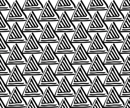 Seamless pattern with hand drawn triangle shape pattern. Abstract repeating Stock Illustration