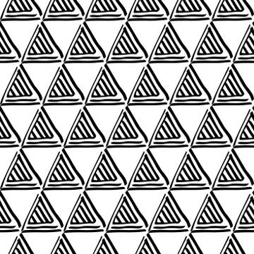 Seamless pattern with hand drawn triangle shape pattern. Abstract repeating イラスト素材