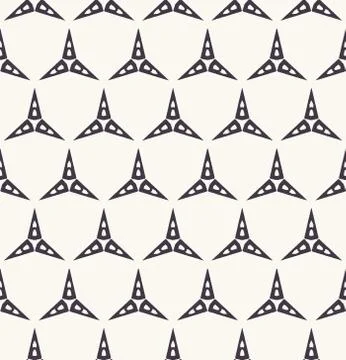 Seamless pattern hand drawn triangle star grid background. Geometric monochrome イラスト素材