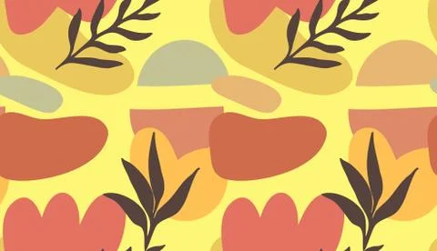 Seamless pattern of Hand drawn various shapes doodle objects and plants virtu 스톡 일러스트
