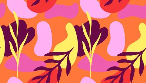 Seamless pattern of Hand drawn various shapes doodle objects and plants virtu Illustrazione stock