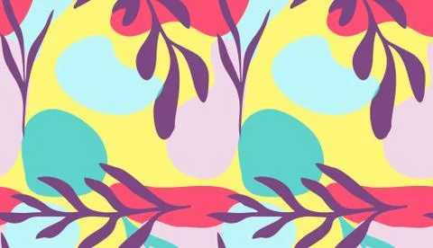 Seamless pattern of Hand drawn various shapes doodle objects and plants virtu Illustrazione stock