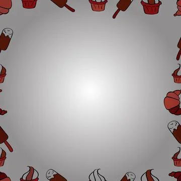 Seamless pattern. Hand drawn vector border frame doodles. Vector. Illustrazione stock