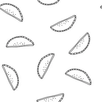 Seamless pattern hand drawn vector illustration of slice of watermelon. Good for Stock Illustration