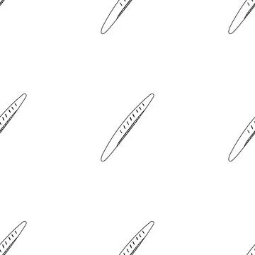 Seamless pattern hand drawn vector illustration of French baguette, long loaf of Stock Illustration
