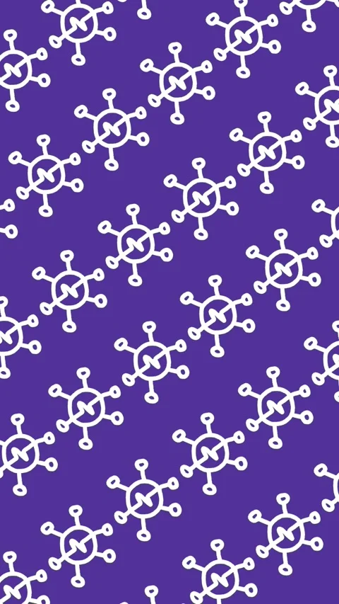 Seamless pattern of hand-drawn virus cells on an abstract vertical background Stock Footage 339008605