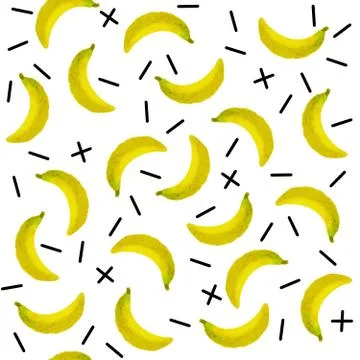 Seamless pattern with hand drawn watercolor fruits. Stock Illustration
