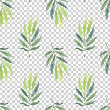Seamless pattern with hand drawn watercolor illustrations of flowers and leaves. Stock Illustration