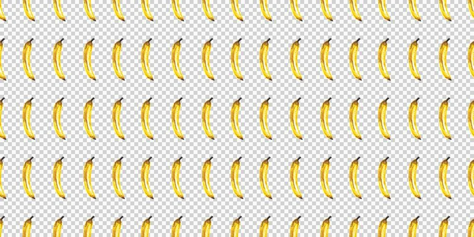 Seamless pattern of hand drawn watercolor bananas isolated on white background Stock Illustration