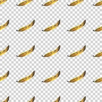 Seamless pattern of hand drawn watercolor bananas isolated on white background Stock Illustration