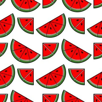 Seamless pattern hand drawn watermelon Illustrazione stock
