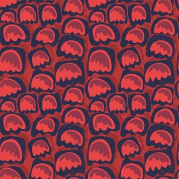 Seamless pattern with hand drawn wave simple flowers Illustrazione stock