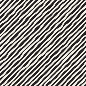 Seamless pattern with hand drawn waves. Abstract background with wavy brush.. Stock Illustration