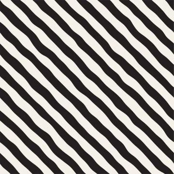 Seamless pattern with hand drawn waves. Abstract background with wavy brush.. Stock Illustration