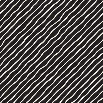 Seamless pattern with hand drawn waves. Abstract background with wavy brush.. Illustrazione stock