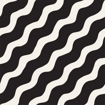 Seamless pattern with hand drawn waves. Abstract background with wavy brush.. Stock Illustration