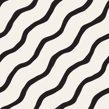 Seamless pattern with hand drawn waves. Abstract background with wavy brush.. Stockillustratie
