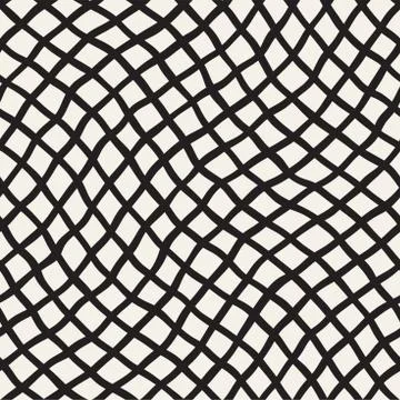 Seamless pattern with hand drawn waves. Abstract background with wavy brush.. Stock Illustration