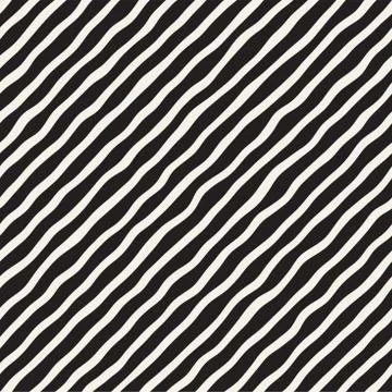 Seamless pattern with hand drawn waves. Abstract background with wavy brush.. 스톡 일러스트