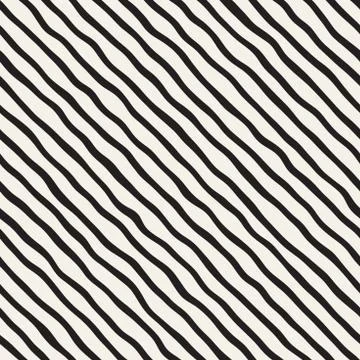 Seamless pattern with hand drawn waves. Abstract background with wavy brush.. Illustrazione stock