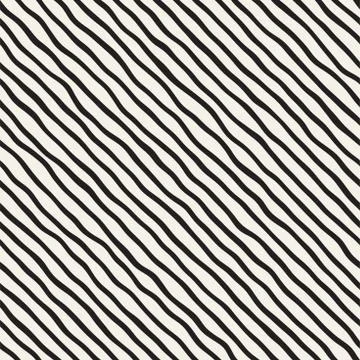 Seamless pattern with hand drawn waves. Abstract background with wavy brush.. Stock Illustration