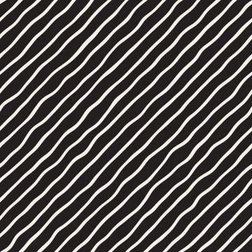 Seamless pattern with hand drawn waves. Abstract background with wavy brush.. Stock Illustration