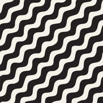 Seamless pattern with hand drawn waves. Abstract background with wavy brush.. Illustrazione stock