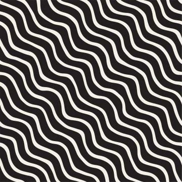 Seamless pattern with hand drawn waves. Abstract background with wavy brush.. Stock Illustration