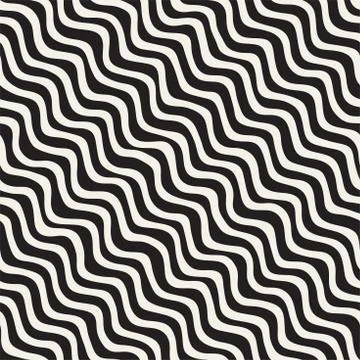 Seamless pattern with hand drawn waves. Abstract background with wavy brush.. Stockillustratie