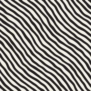 Seamless pattern with hand drawn waves. Abstract background with wavy brush.. Illustrazione stock