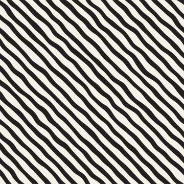 Seamless pattern with hand drawn waves. Abstract background with wavy brush.. Stock Illustration