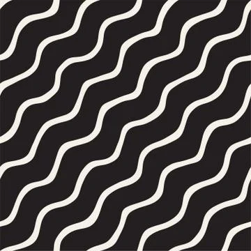 Seamless pattern with hand drawn waves. Abstract background with wavy brush.. Stockillustratie