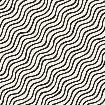Seamless pattern with hand drawn waves. Abstract background with wavy brush s Stockillustratie
