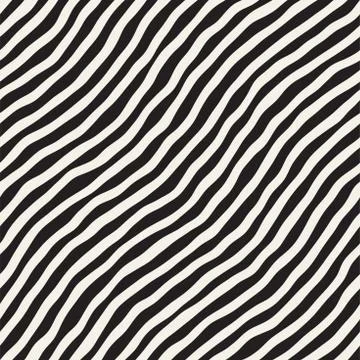 Seamless pattern with hand drawn waves. Abstract background with wavy brush s Illustrazione stock