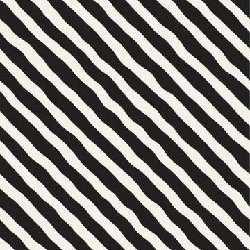 Seamless pattern with hand drawn waves. Abstract background with wavy brush s 스톡 일러스트